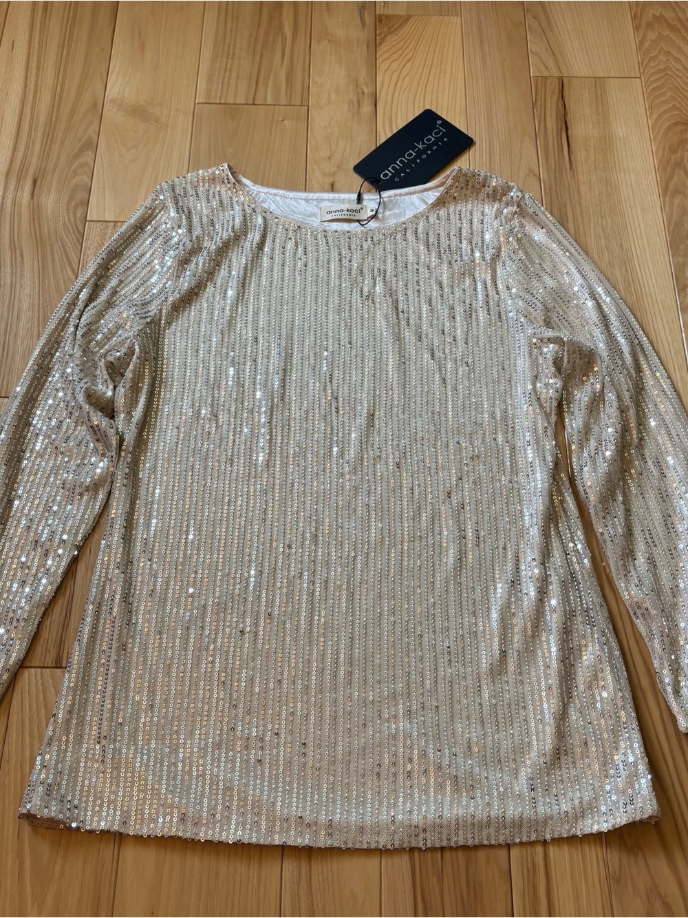 NEW Anna-Kaci Sequin Sparkle & Shine Collection Long Sleeve Top